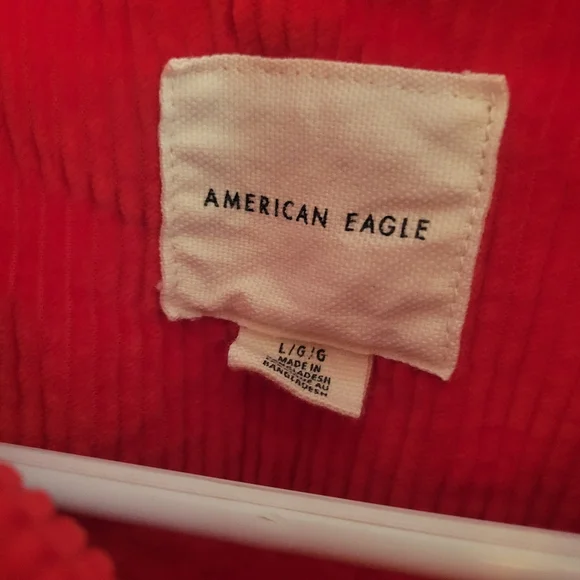American Eagle Outfitters Red Corduroy Shirt Jacket - Picture 3 of 6